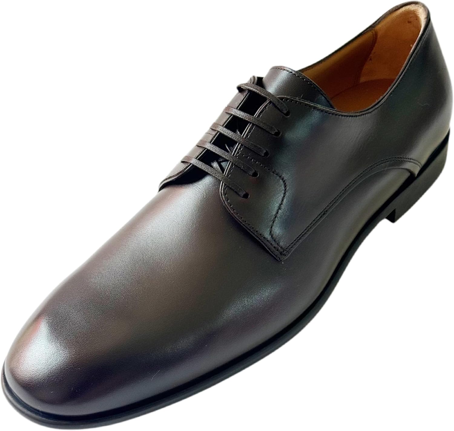 

Мужские новые итальянские туфли Salvatore Ferragamo Fosco Oxford Derby с гладким носком, темно-коричневые, из телячьей кожи Викуньи
