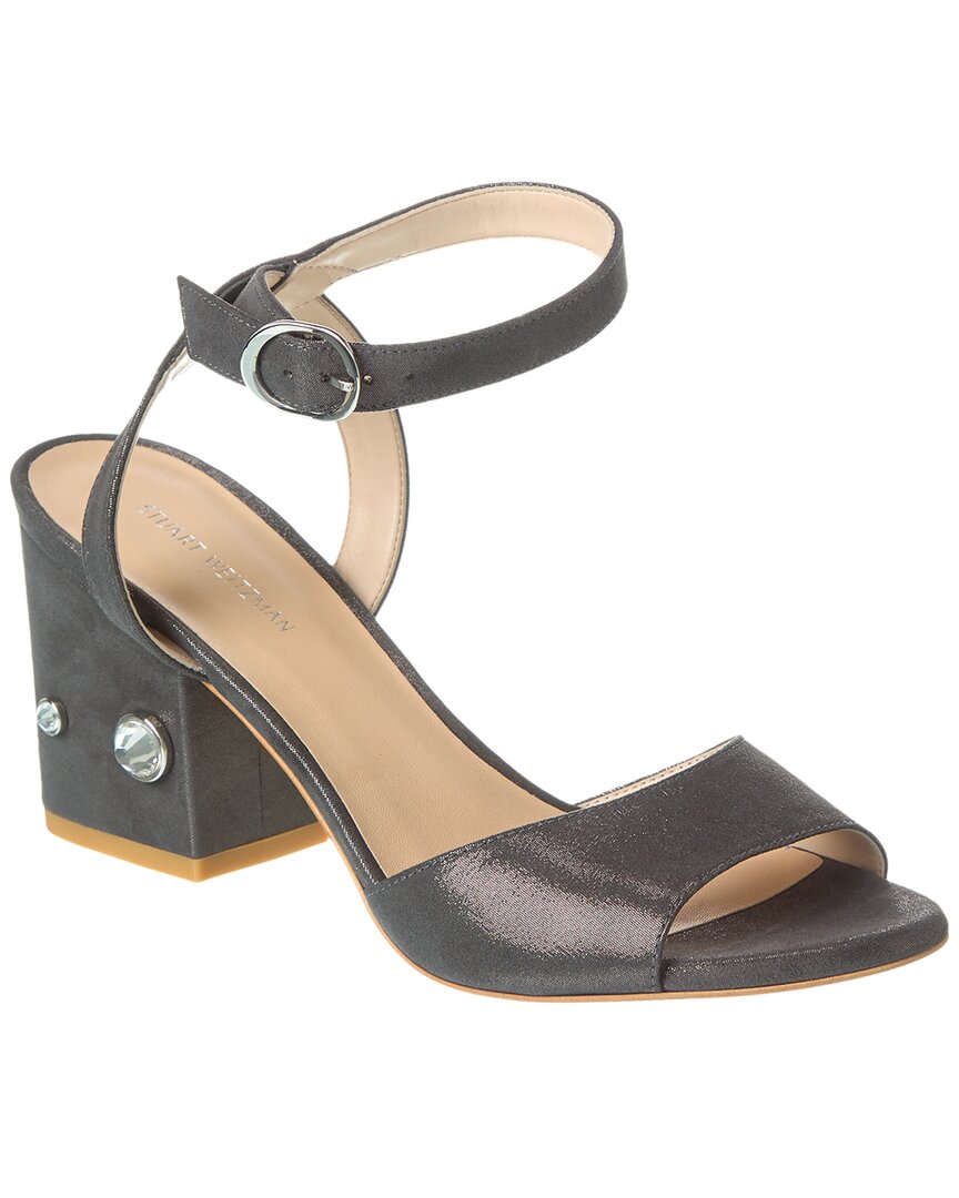 Сандалии Stuart Weitzman Allshine 75 Suede Block, черный