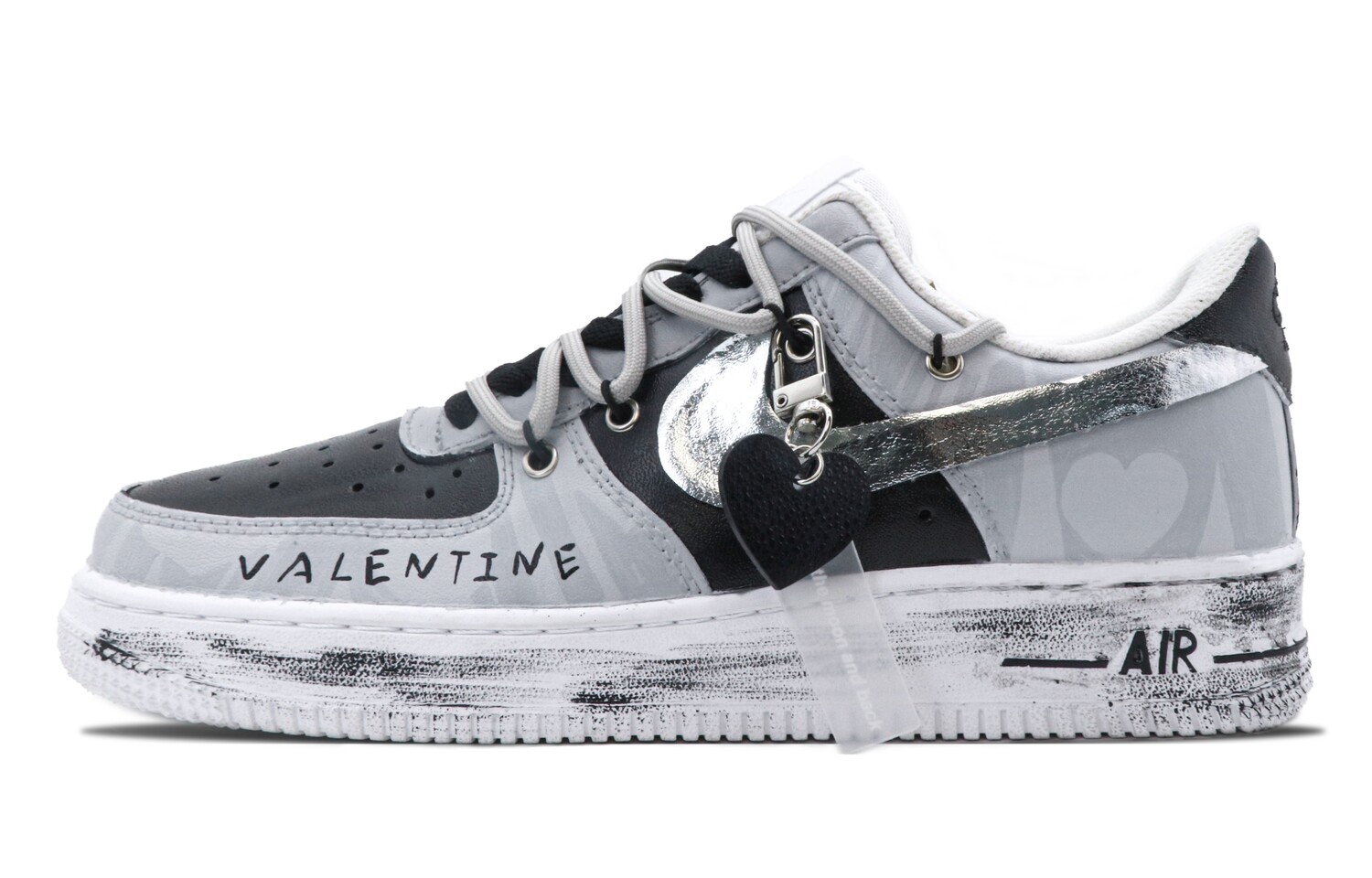

Кроссовки Nike Air Force 1 Skateboarding Shoes Women's Low-top Black/Gray, темно-серый