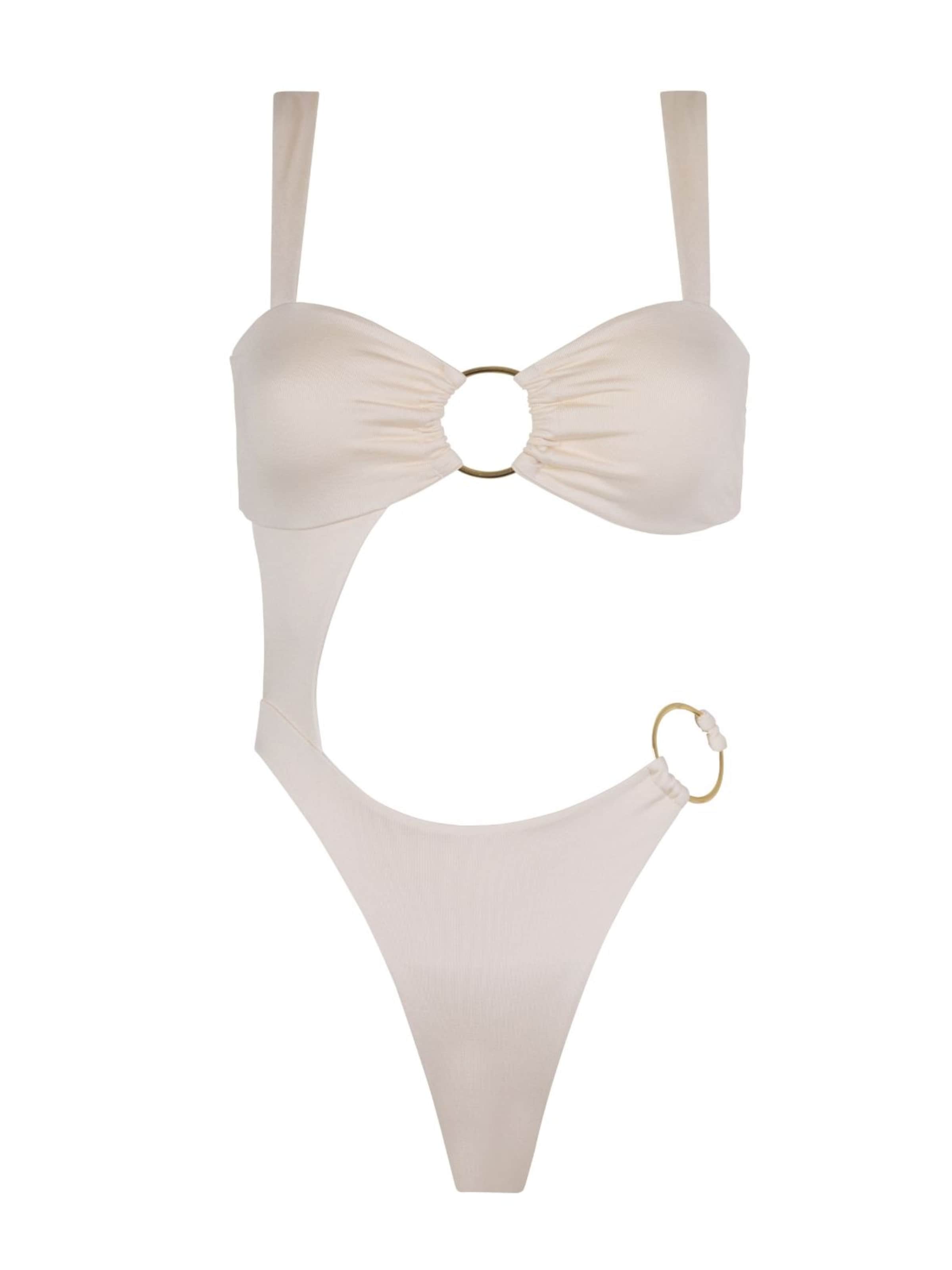 

Acuarela Brand Купальник-бандо 'Sirena' в цвете Off White, Белый, Acuarela Brand Купальник-бандо 'Sirena' в цвете Off White