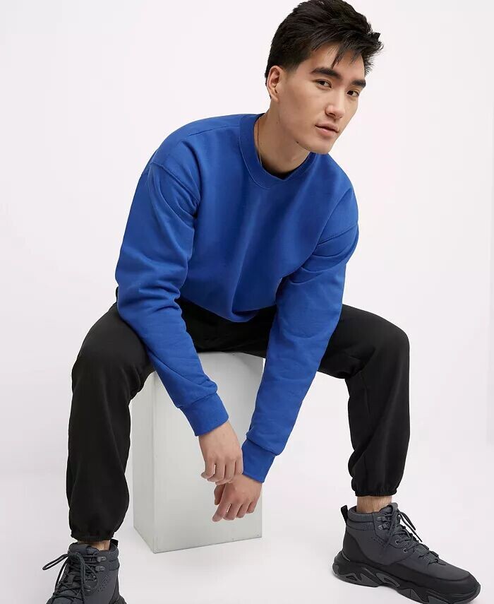 

Мужская толстовка с круглым вырезом Ultimate из тяжелого флиса Hanes, синий