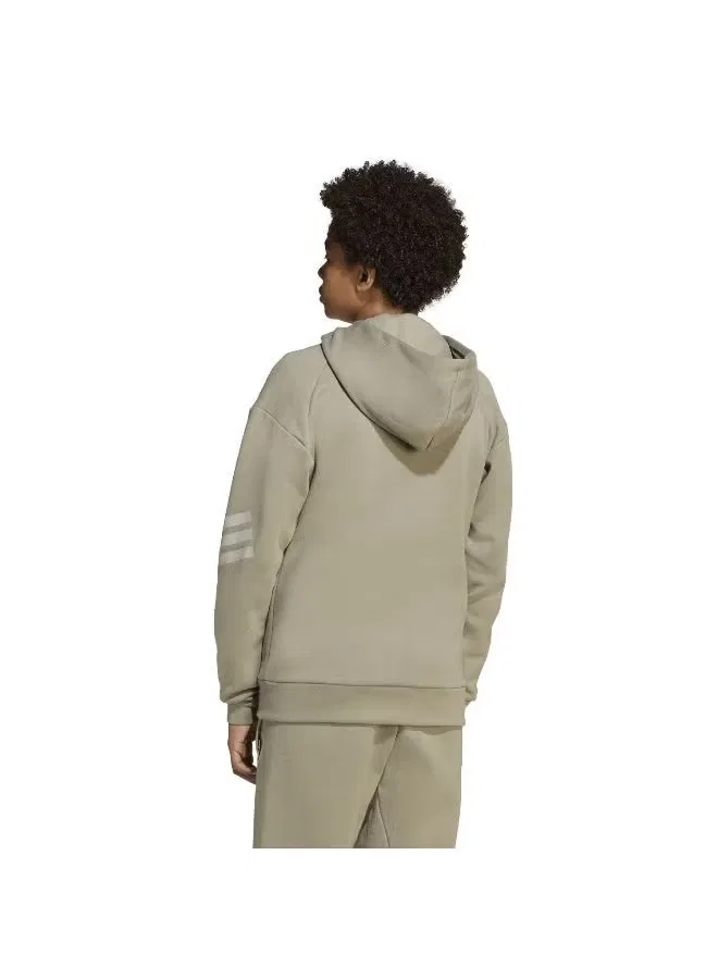 Худи на молнии с капюшоном с полосами 3-Stripes Future Icons Adidas, зеленый — фото 3