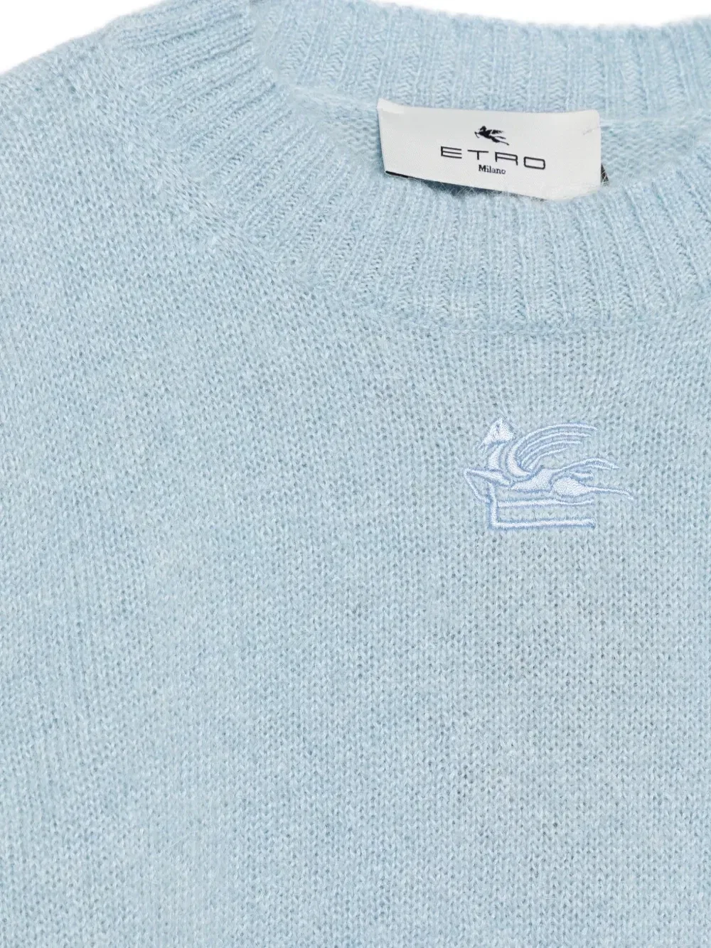 Свитер с вышивкой Pegaso ETRO KIDS, синий — фото 3