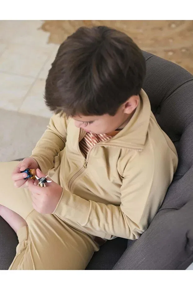Детские свитшот для мальчиков органический Organickid, Beige