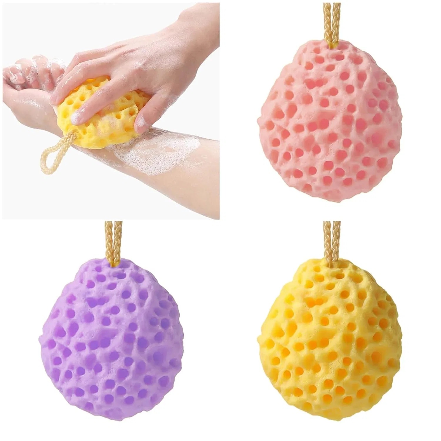 Мочалка для ванны Kids Fast Foam Bath Ball, Qsvbeeqj, 10x10 см, Purple — фото 2