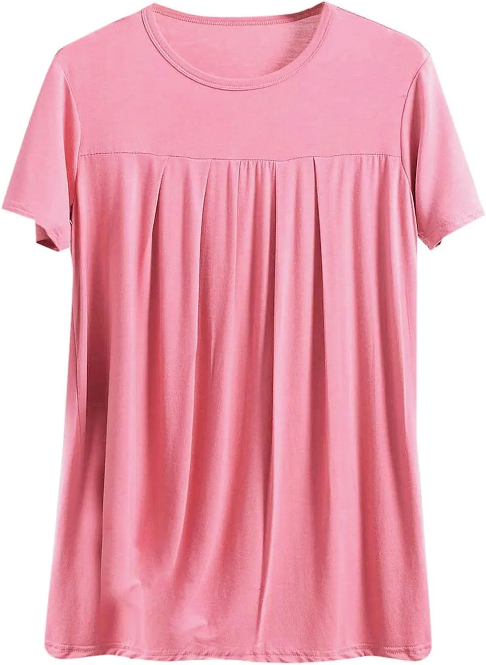 Женская футболка с цветовым блоком, Crewneck, Short Sleeve, Pink