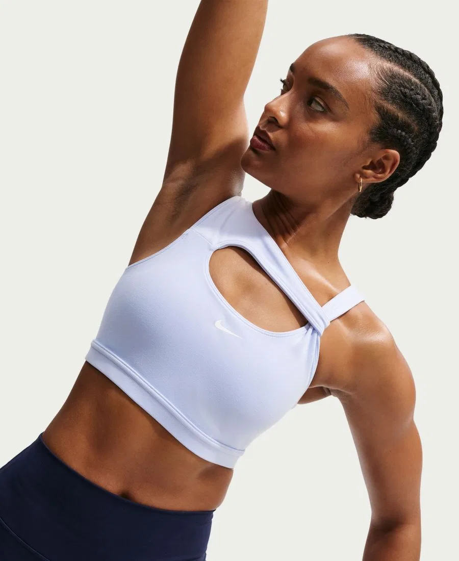 Спортивный бюстгальтер Nike One с средней поддержкой, с чашками, Hydrogen Blue/White — фото 2
