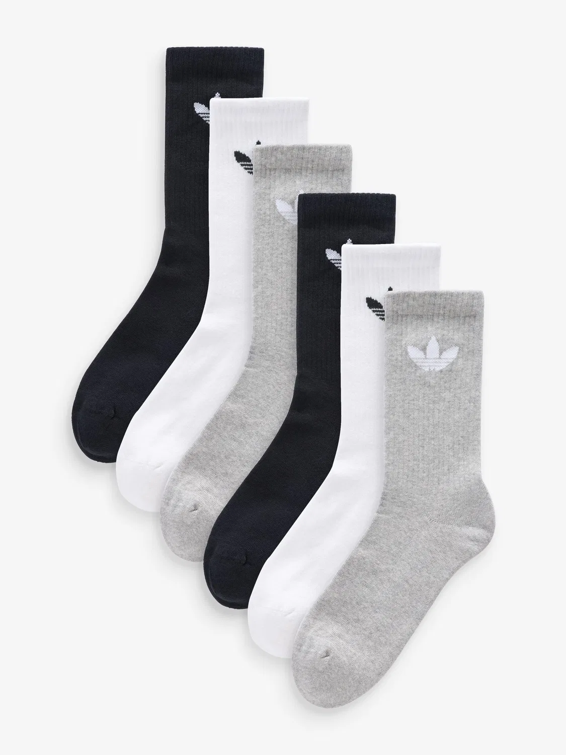 Носки, 6 пар, Trefoil adidas, черный/белый/серый