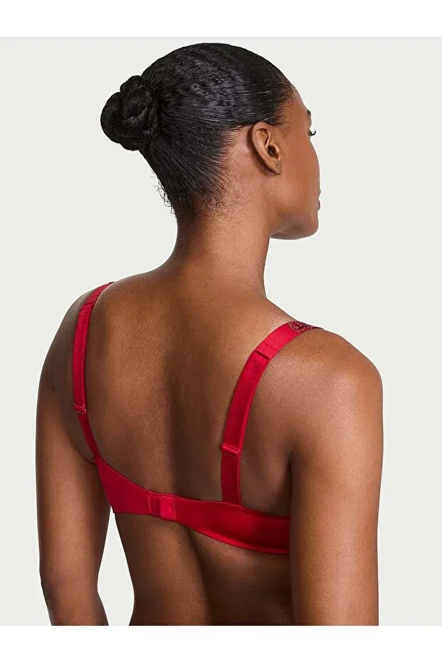 Женский бюстгальтер пуш-ап с блестящими бретелями Victoria'S Secret, Lipstick Red — фото 2