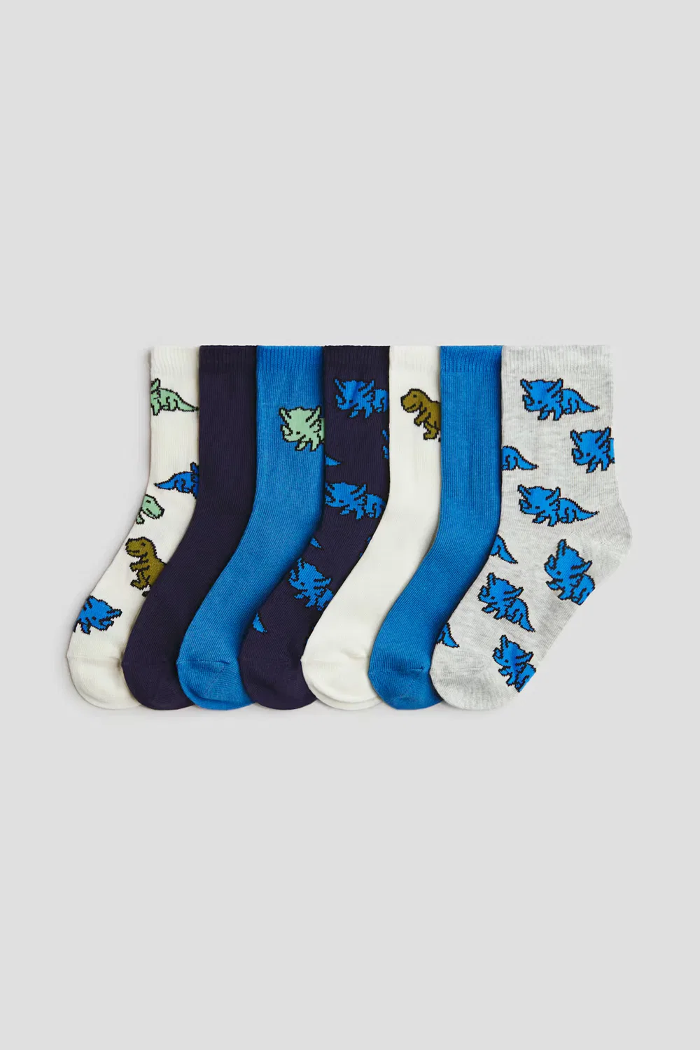 7 пар носков в упаковке H&M, Blau/Dinosaurier