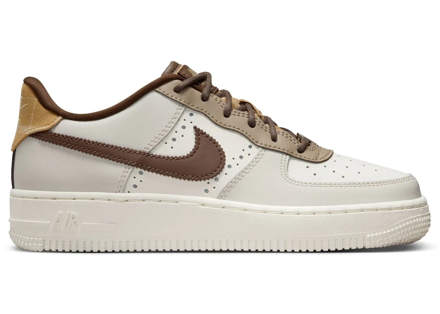 Детские кроссовки Lifestyle Nike Air Force 1 Low LV8 Brogue Sail, Sail/Sail/Khaki/Cacao Wow