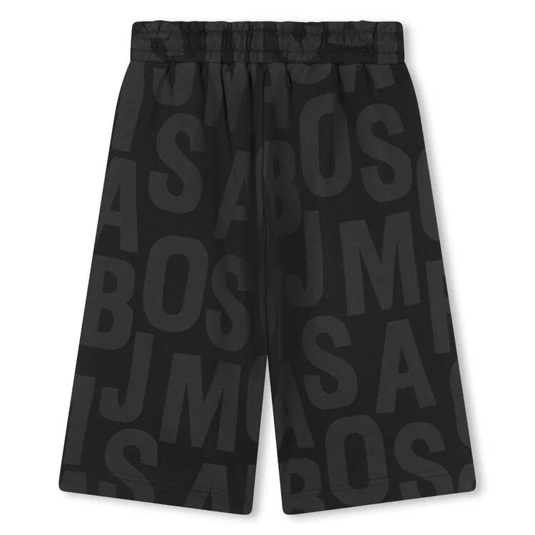 Шорты с принтом All-Over Monogram Little Marc Jacobs, Black — фото 2