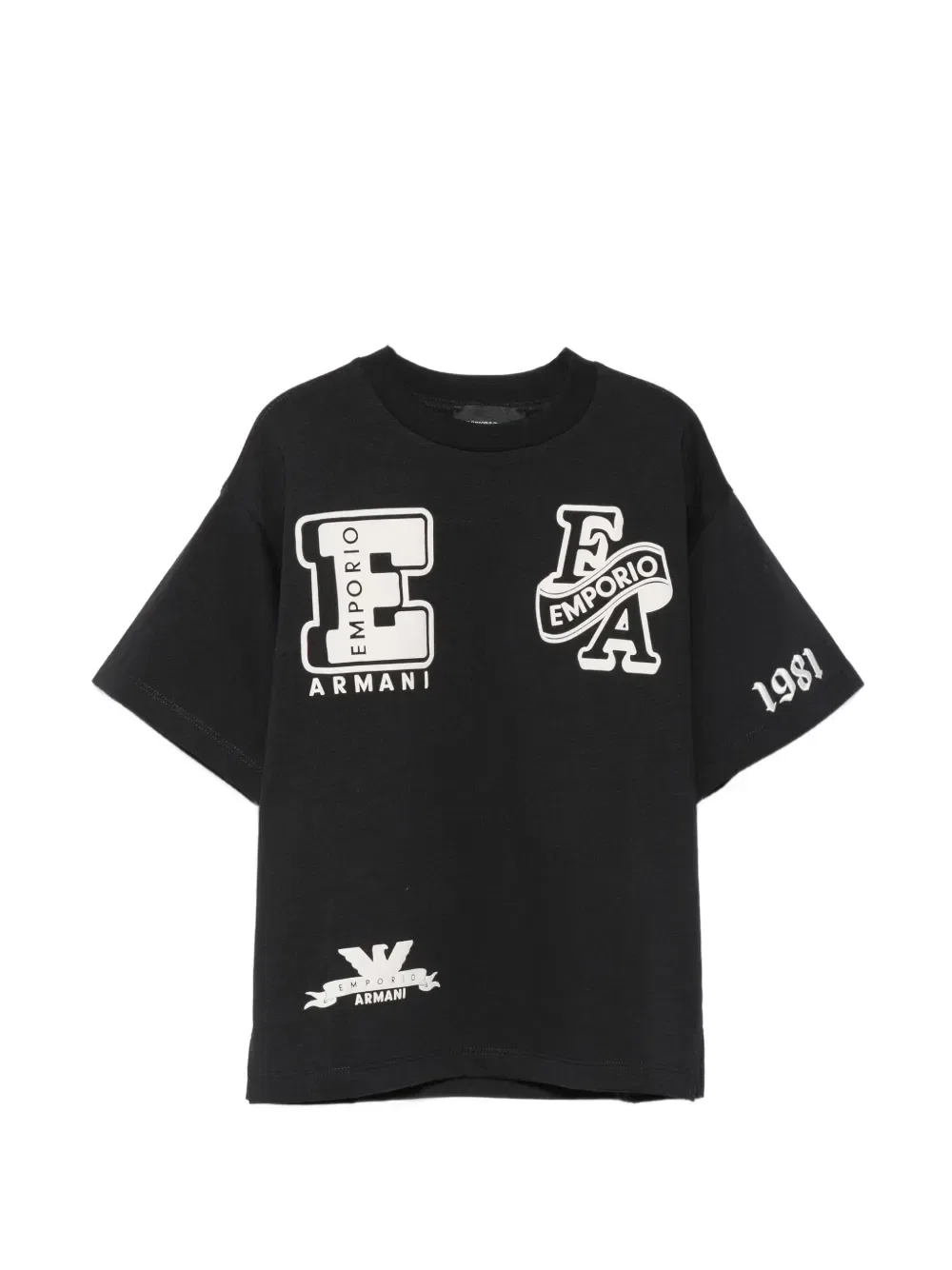 Футболка с логотипом-нашивкой Emporio Armani Kids, черный