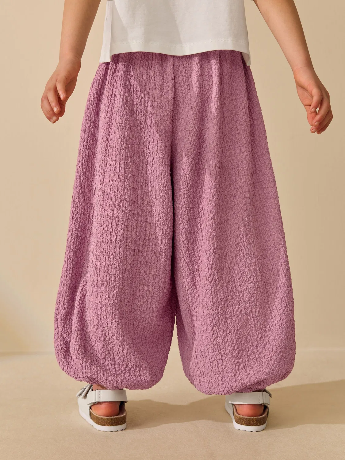 Штаны-баллоны текстурированные, модель Pink Textured Balloon Trousers Next, розовый — фото 3