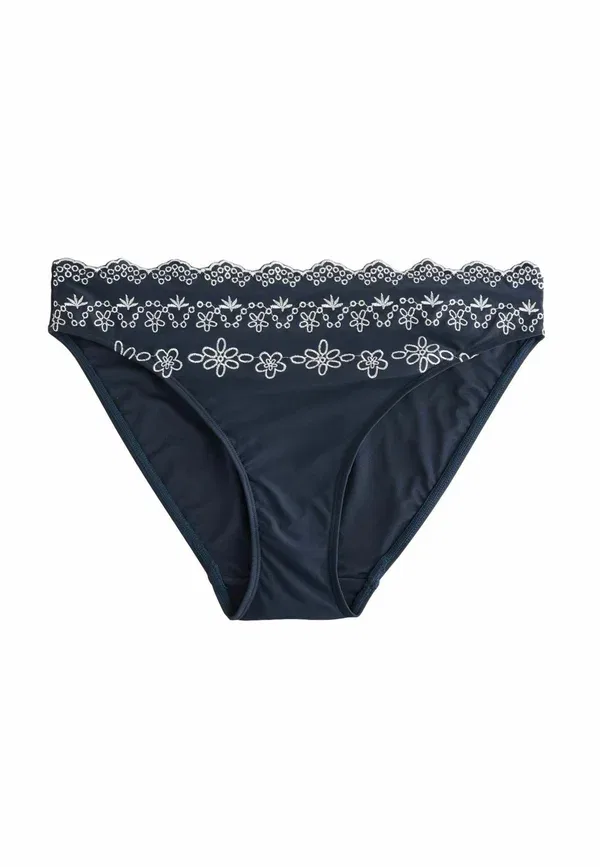 Плавки бикини с вышивкой Regular fit Next, Navy Blue, Cream, темно-синий/кремовый