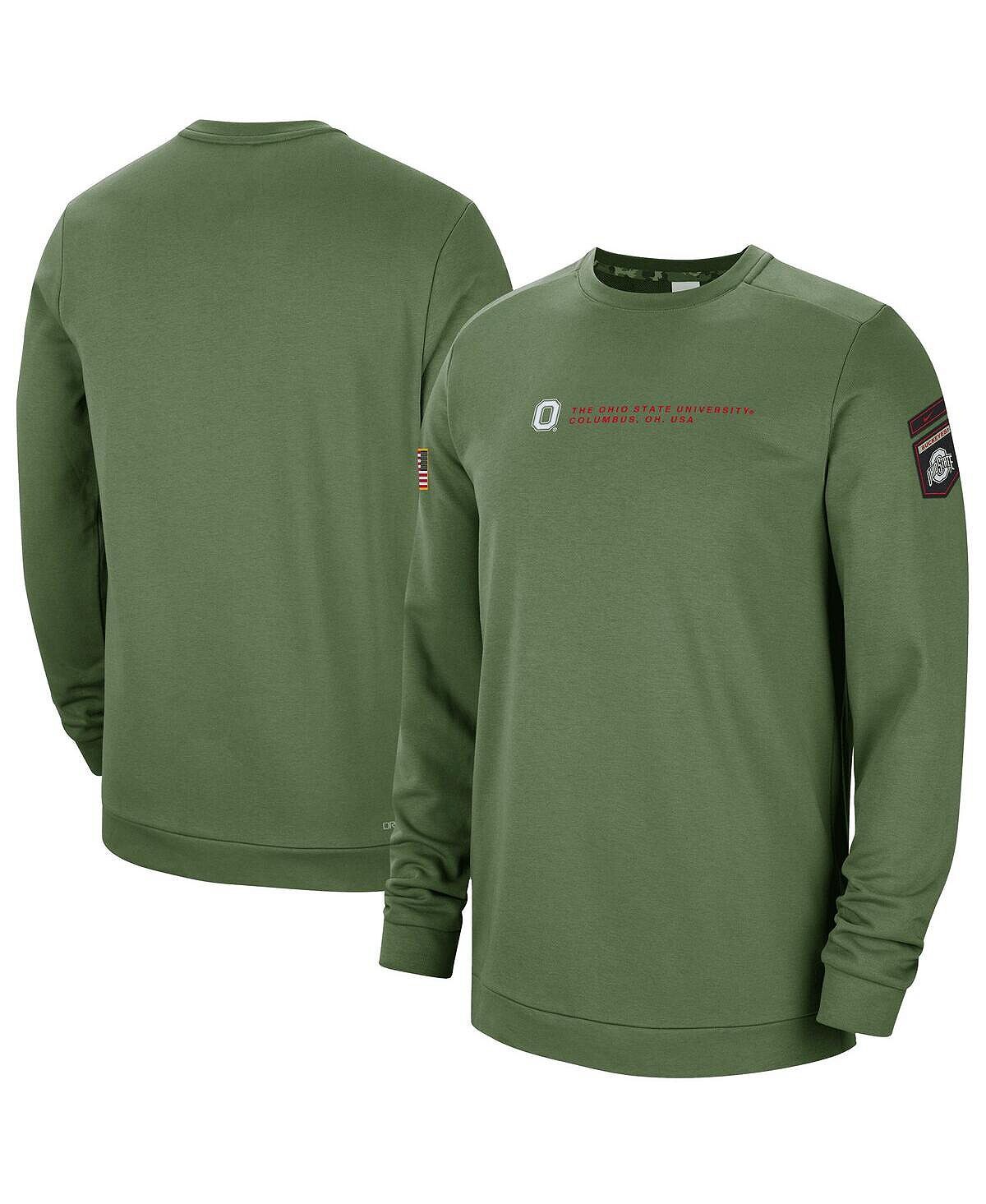 

Мужская оливковая толстовка с пуловером в стиле милитари ohio state buckeyes Nike
