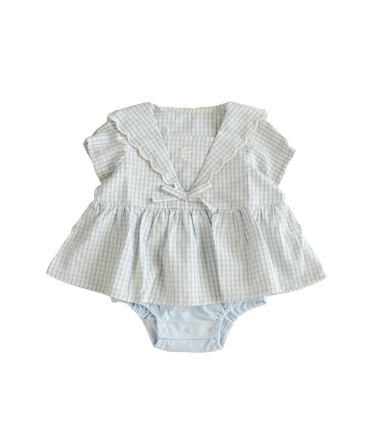Детский боди-комбинезон с матросским воротником Sailor Body Suit DADWAY, Sax Blue — фото 3