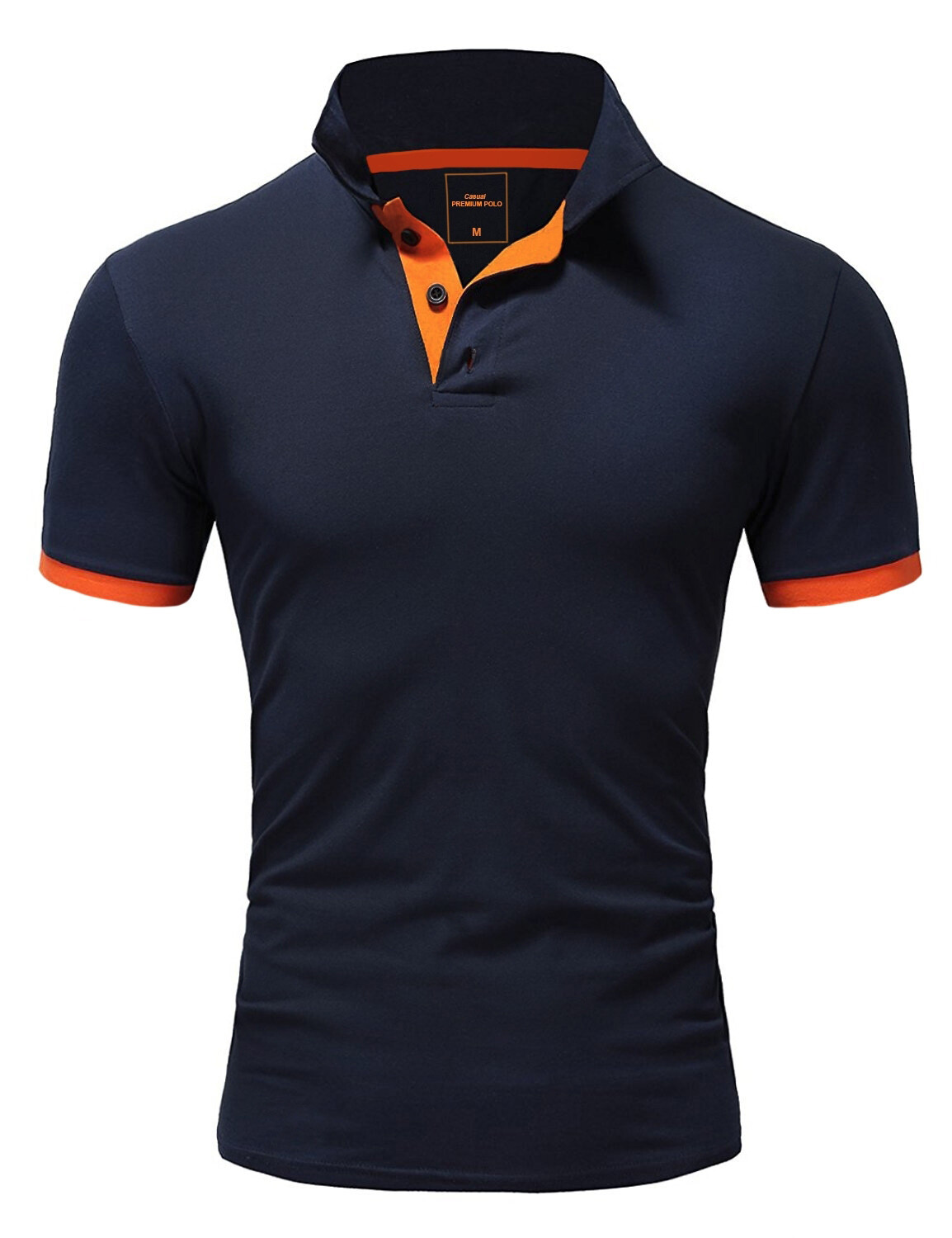 

Поло Amaci&Sons Basic Kontrast DETROIT, цвет Navyblau/Orange