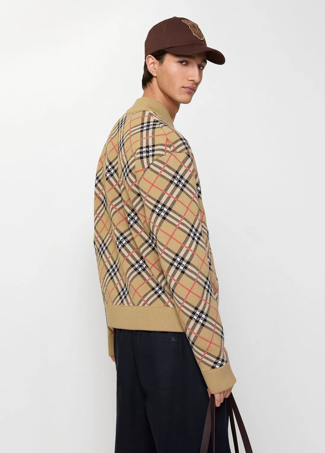 Кардиган Burberry Check Cotton Wool Бежевый — фото 3