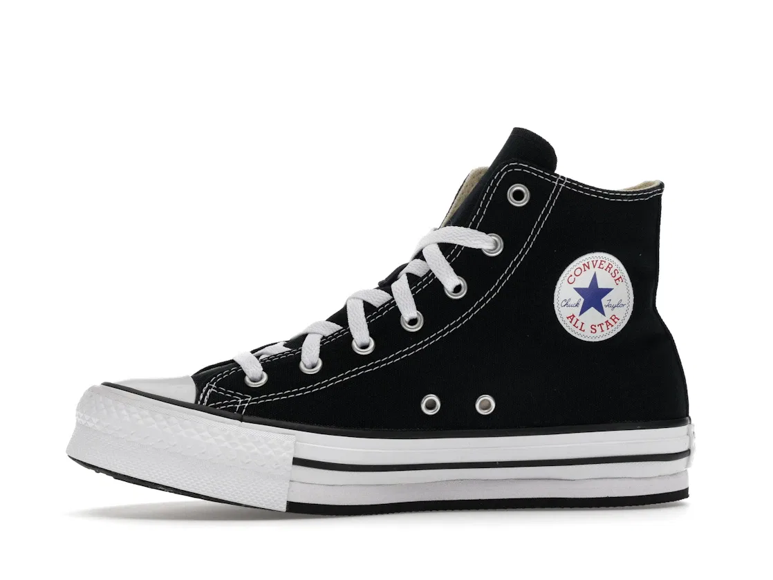 Детские кроссовки на платформе Converse Chuck Taylor All Star Hi Lift Platform Black Converse, Black/White/Black — фото 3