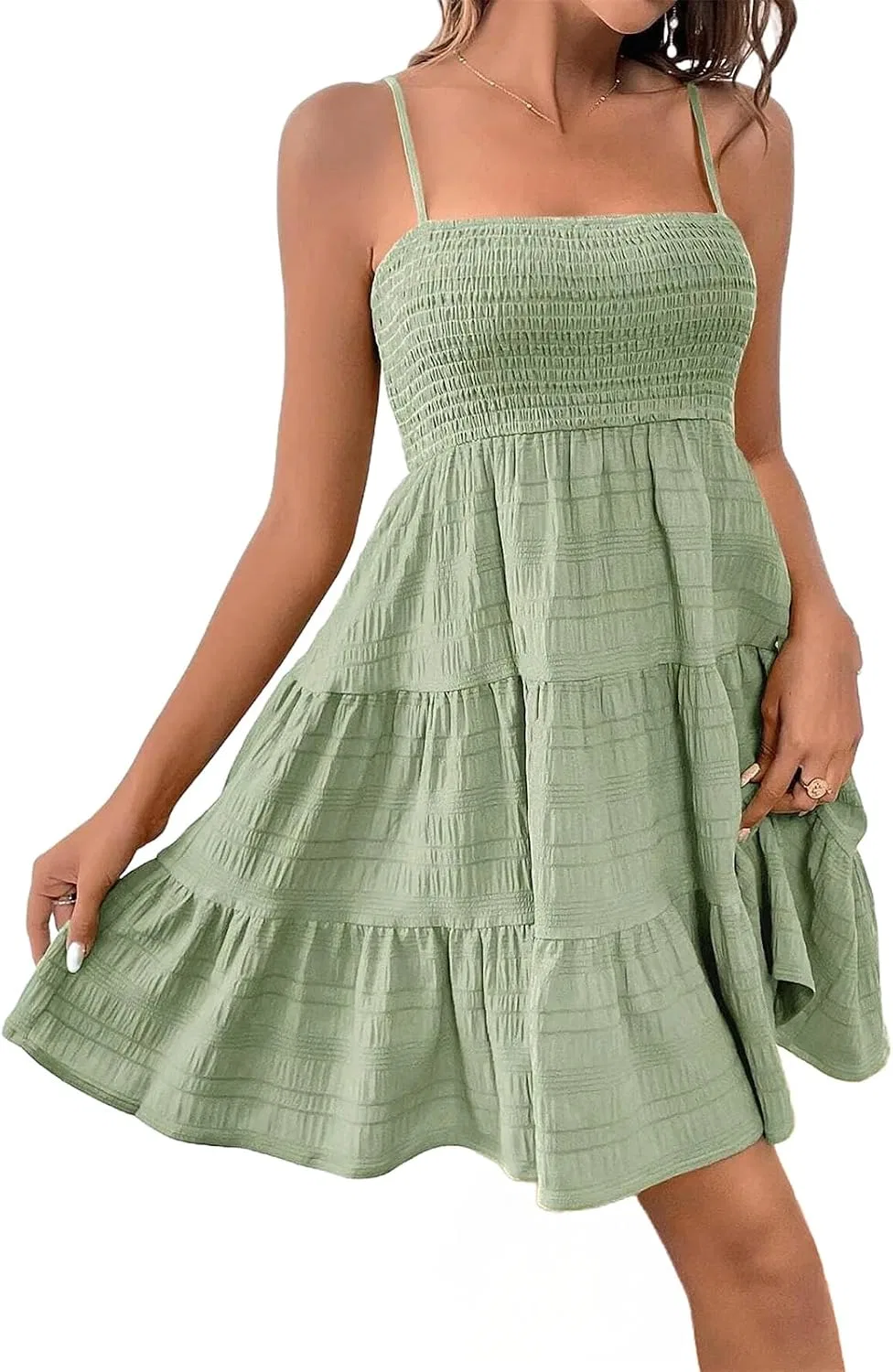 Женское повседневное платье с воланами, Mint Green