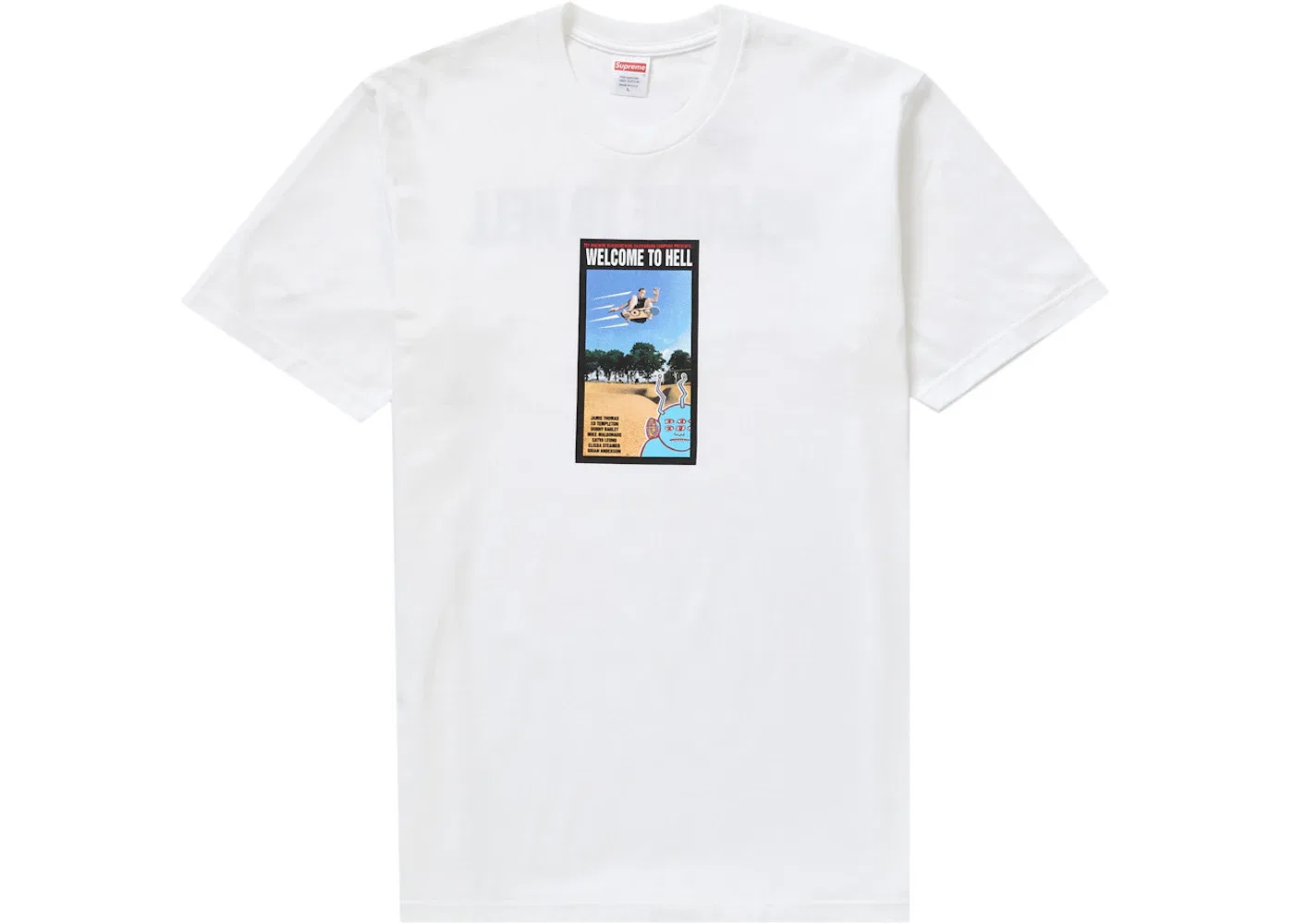 Мужская футболка с принтом Supreme Toy Machine Welcome To Hell Tee, White