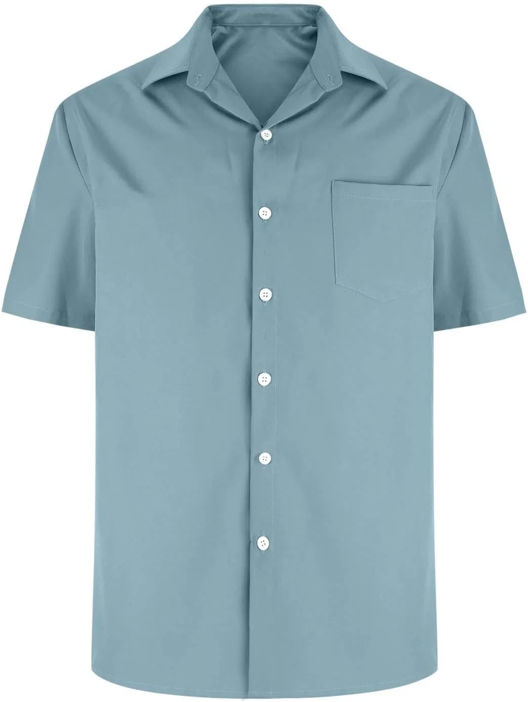 Мужская свободная пляжная рубашка с коротким рукавом Generic, Sky Blue — фото 4
