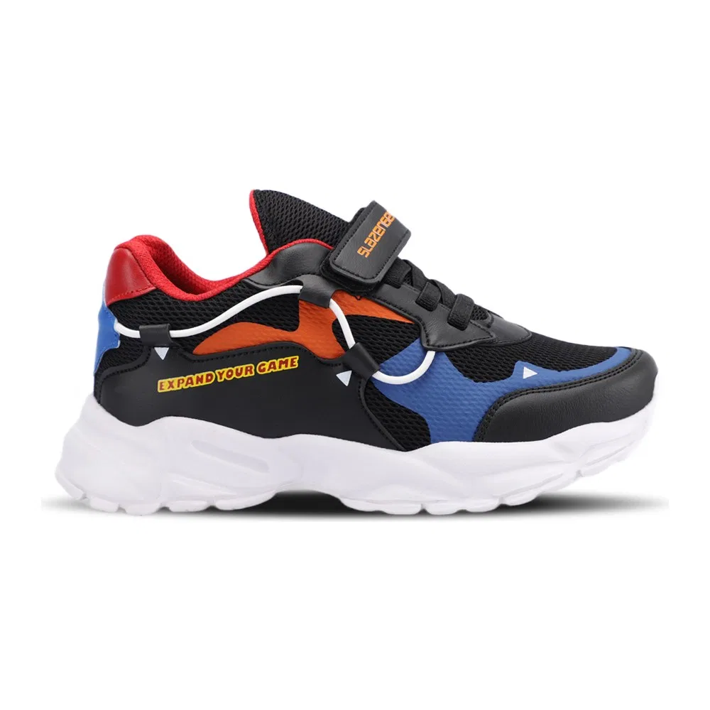 Детские кроссовки для мальчиков спортивные с имитацией кожи Black Blue KEKOA IN Slazenger