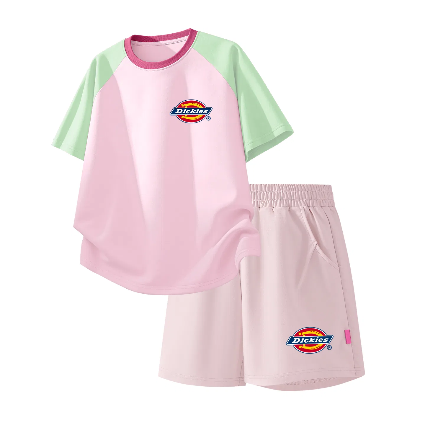 Детский спортивный комплект из 2 предметов S Logo K Green Pink+S Logo K_Bottom Right Milk Gluten-Free Pink, Dickies