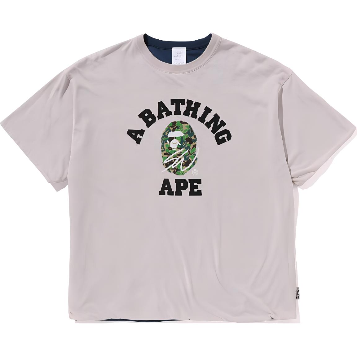 Футболка Bape X Sean Wotherspoon двусторонняя A BATHING APE, серо-белый X морской синий — фото 2