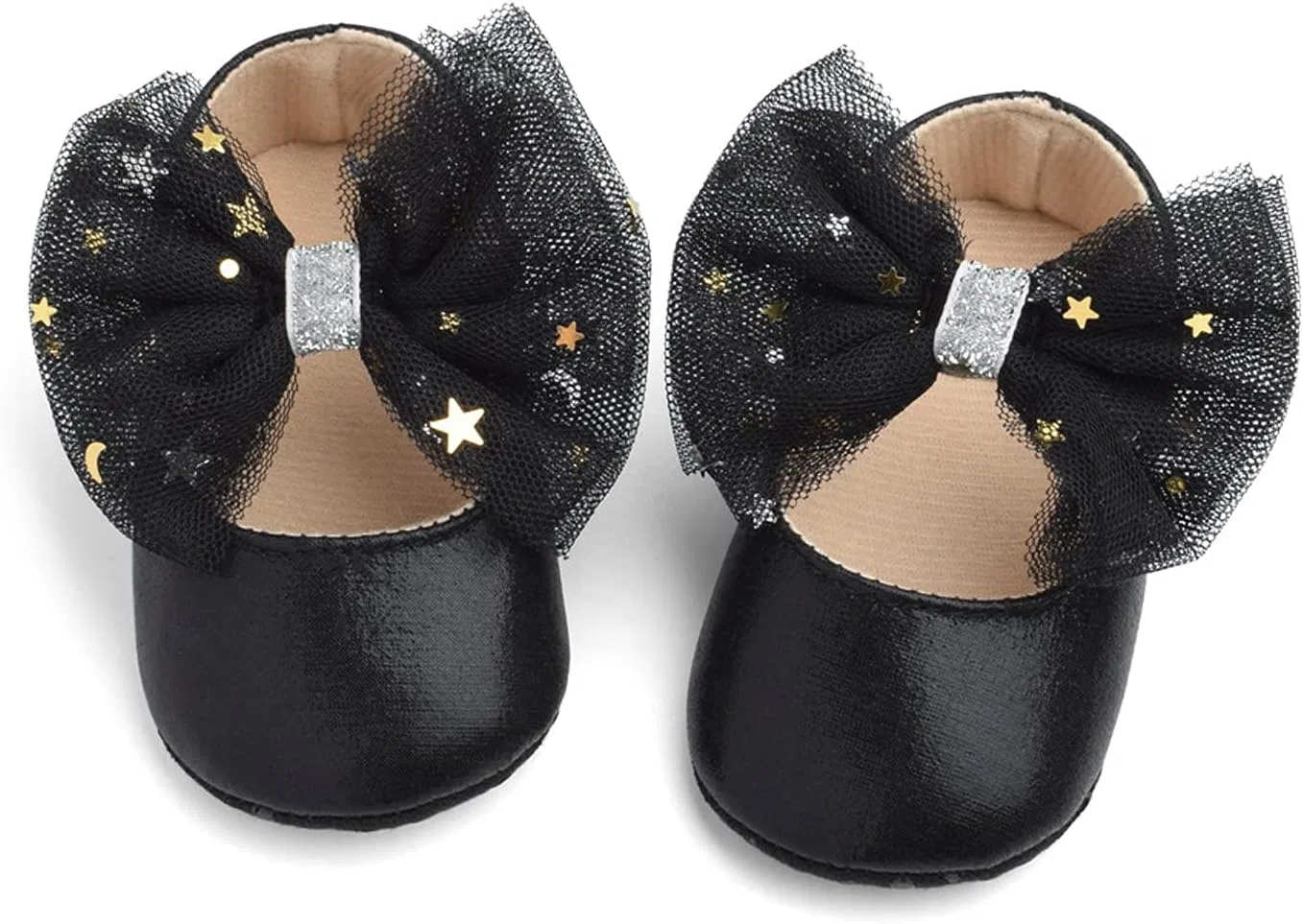 Детские туфли для девочек с бантом, модель Princess, бренд, Black — фото 2