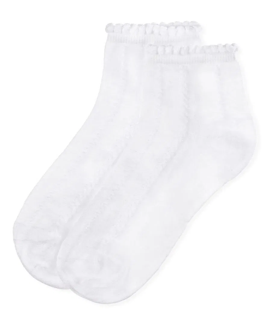 Детские носки-следки с узором Rope Stitch MeMoi, White — фото 3