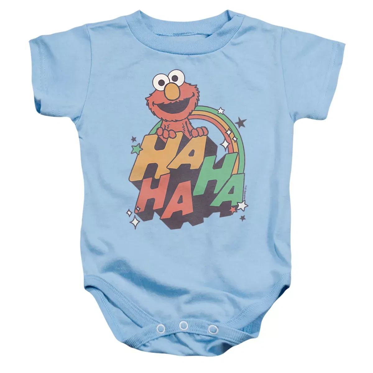 Детское боди для мальчиков с коротким рукавом Tickle Me Elmo Ha Ha Ha Sesame Street, Light Blue