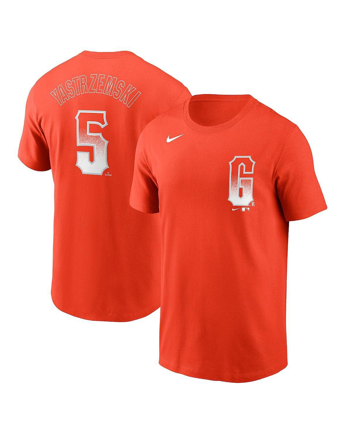 

Мужская футболка mike yastrzemski orange san francisco giants 2021 city connect с именем и номером Nike