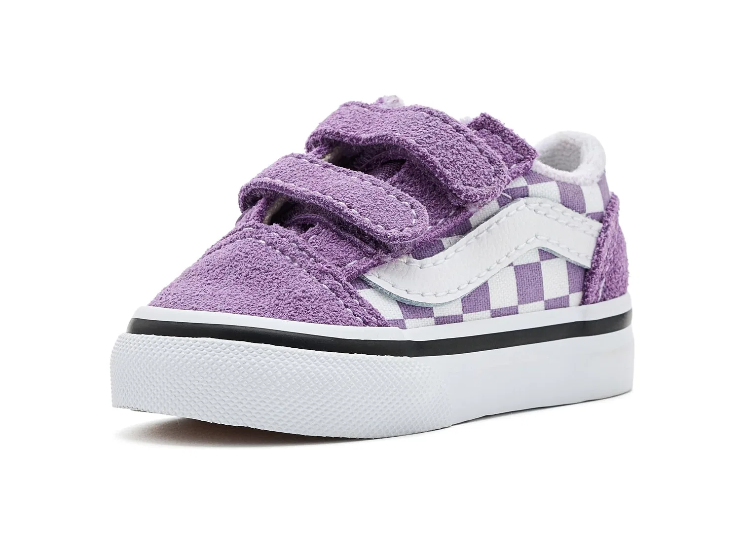 Кроссовки Old Skool V (для младенцев и малышей) Vans Kids, Color Theory Checkerboard Prism Purple — фото 2