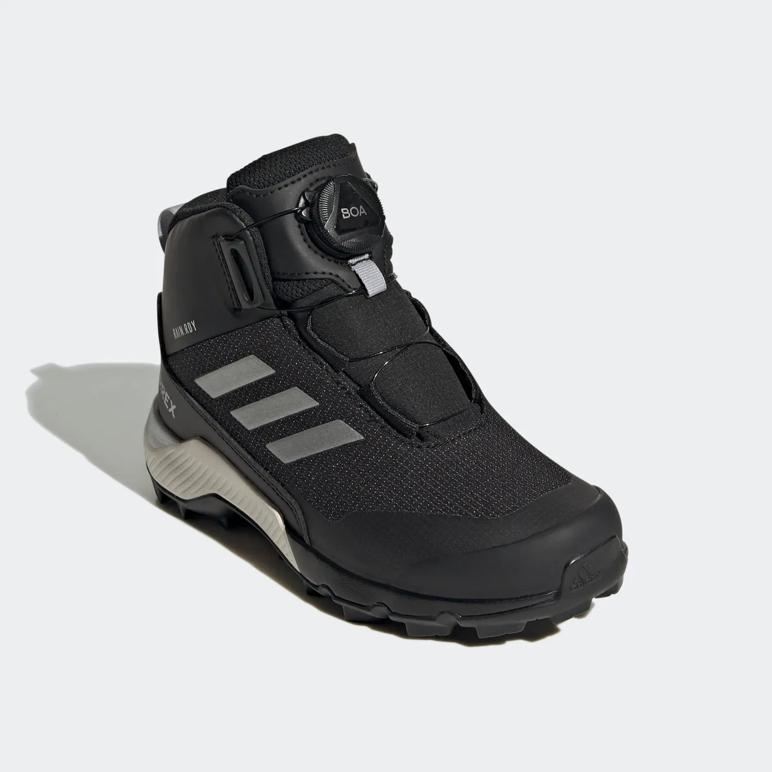 Детские зимние ботинки для ходьбы с быстрой шнуровкой Adidas TERREX, Core Black/Silver Metallic