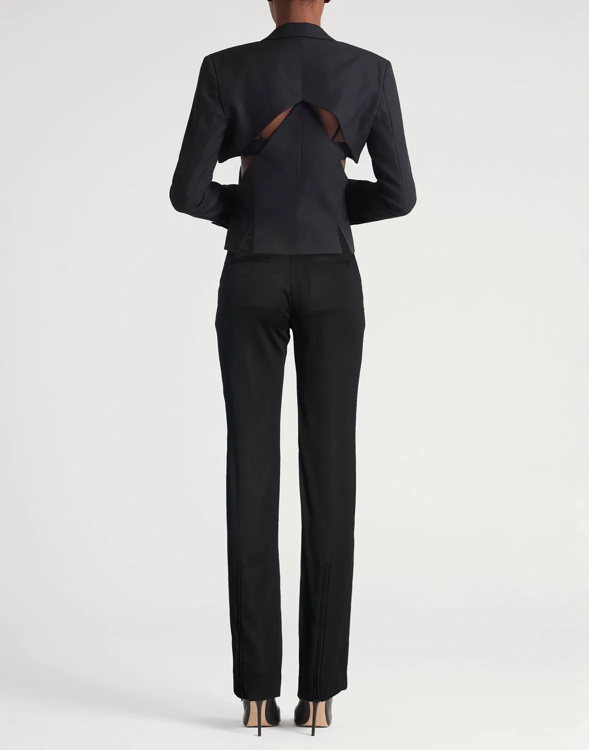 Женские брюки прямого кроя из шерсти Acne Studios, черный — фото 3