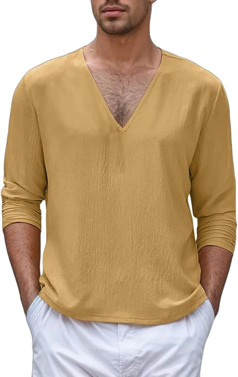 Мужская футболка с длинным рукавом O-neck Generic, Khaki