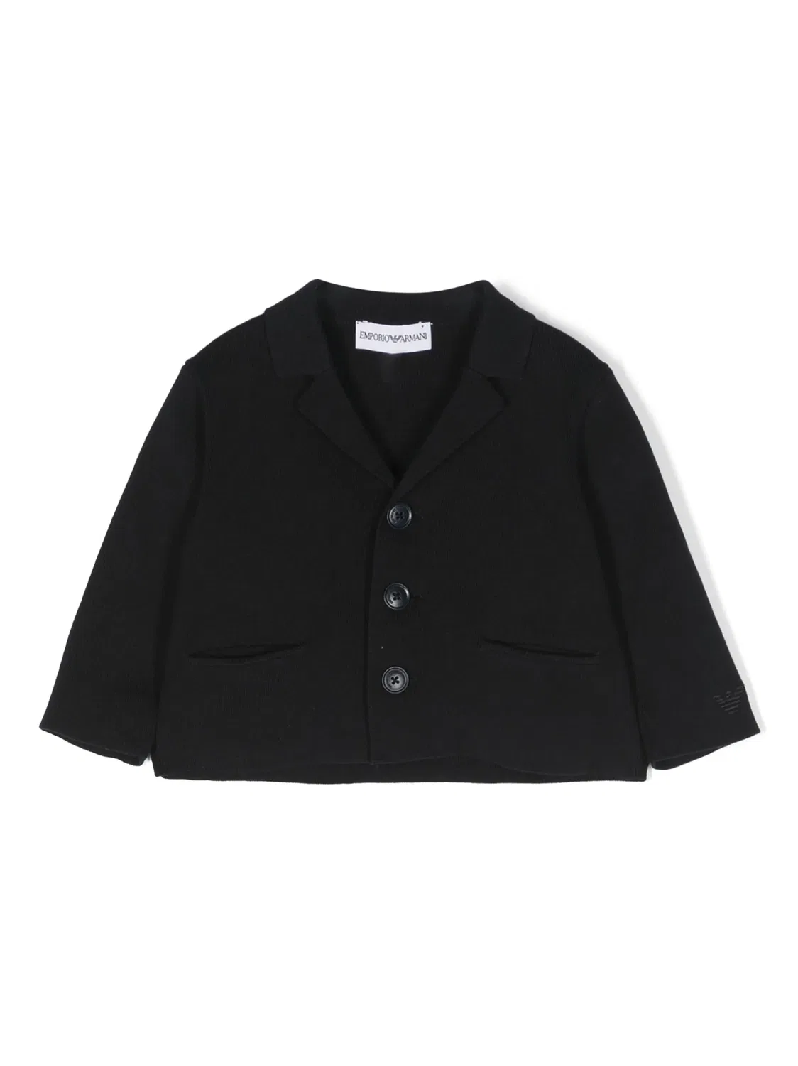 Блейзер на пуговицах из хлопкового микса Emporio Armani, синий