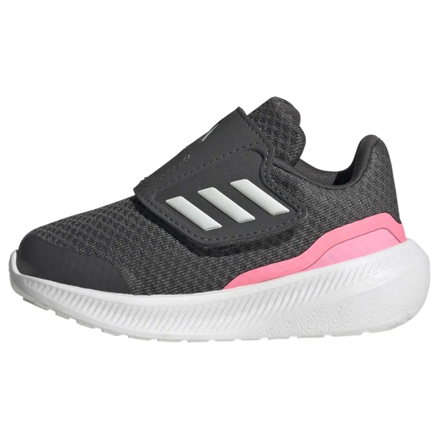 Детские кроссовки для мальчиков легкие Runfalcon 3.0 Hook-and-loop Adidas, Grey Six Crystal White Beam Pink