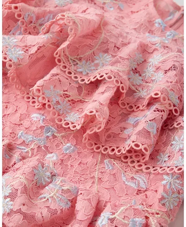 Детское платье для девочек с многоярусными оборками Allyson Frill Mini Marlo Kids, Peach — фото 4