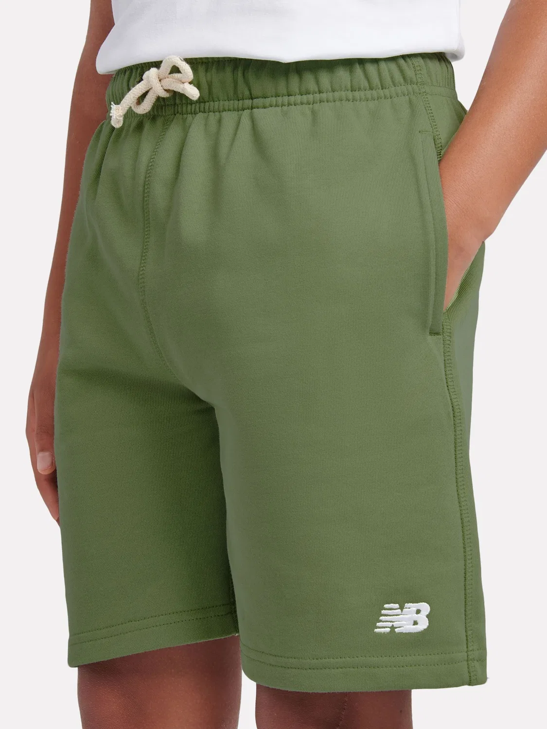 Шорты из французского терри, хлопок New Balance, мятно-зеленый — фото 4
