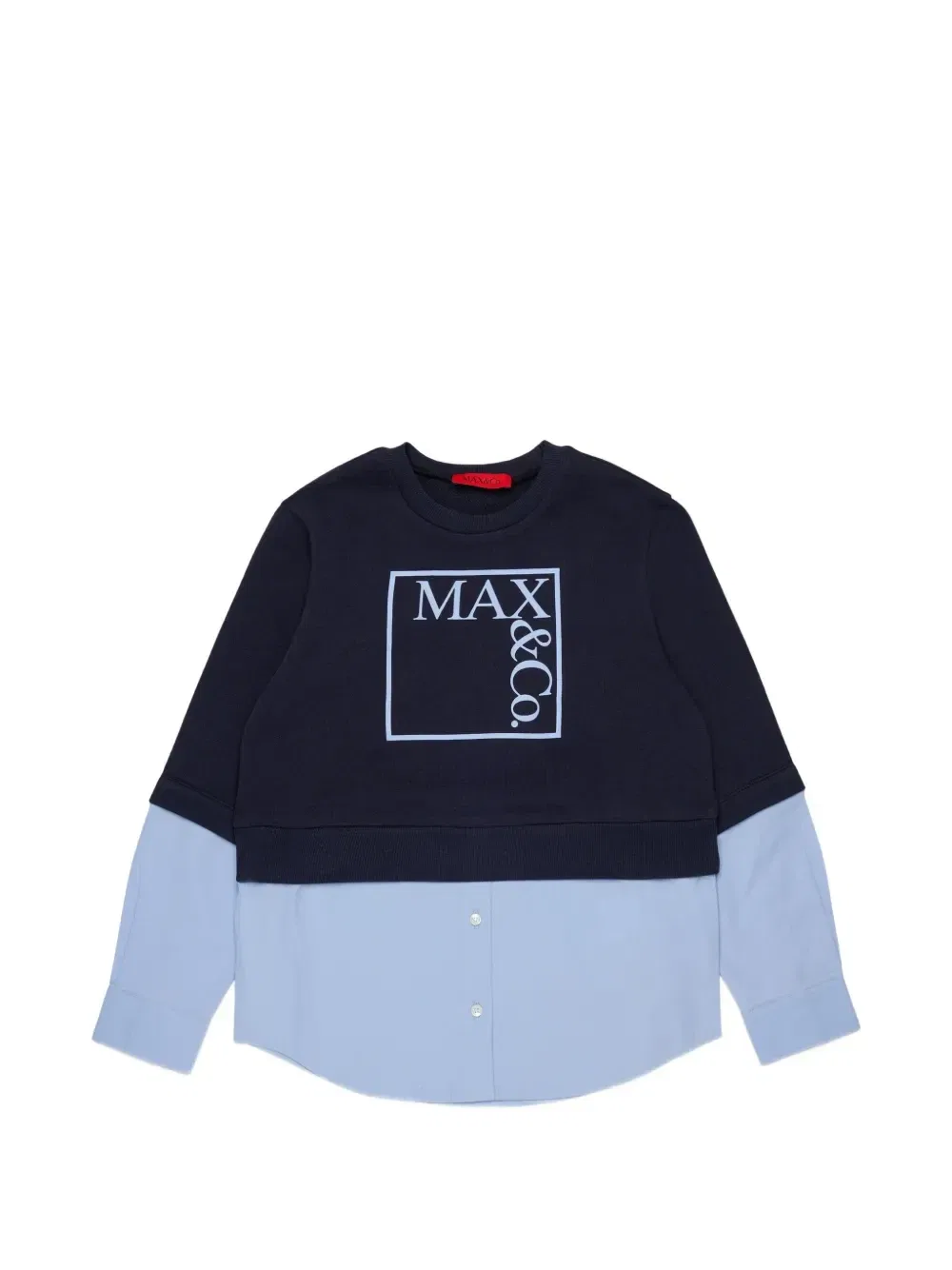 Многослойная толстовка с логотипом Max&Co. Kids, синий