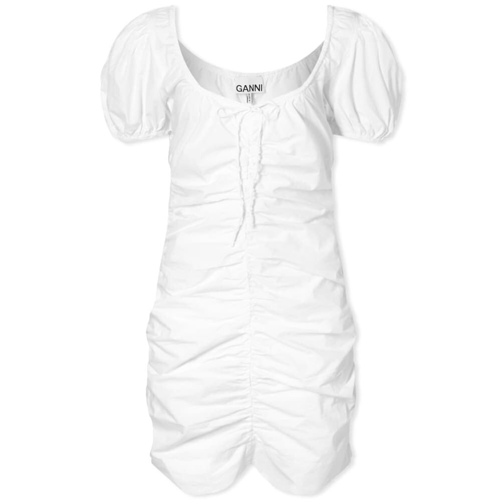 

Платье GANNI Cotton Poplin Gathered U-Neck Mini Dress