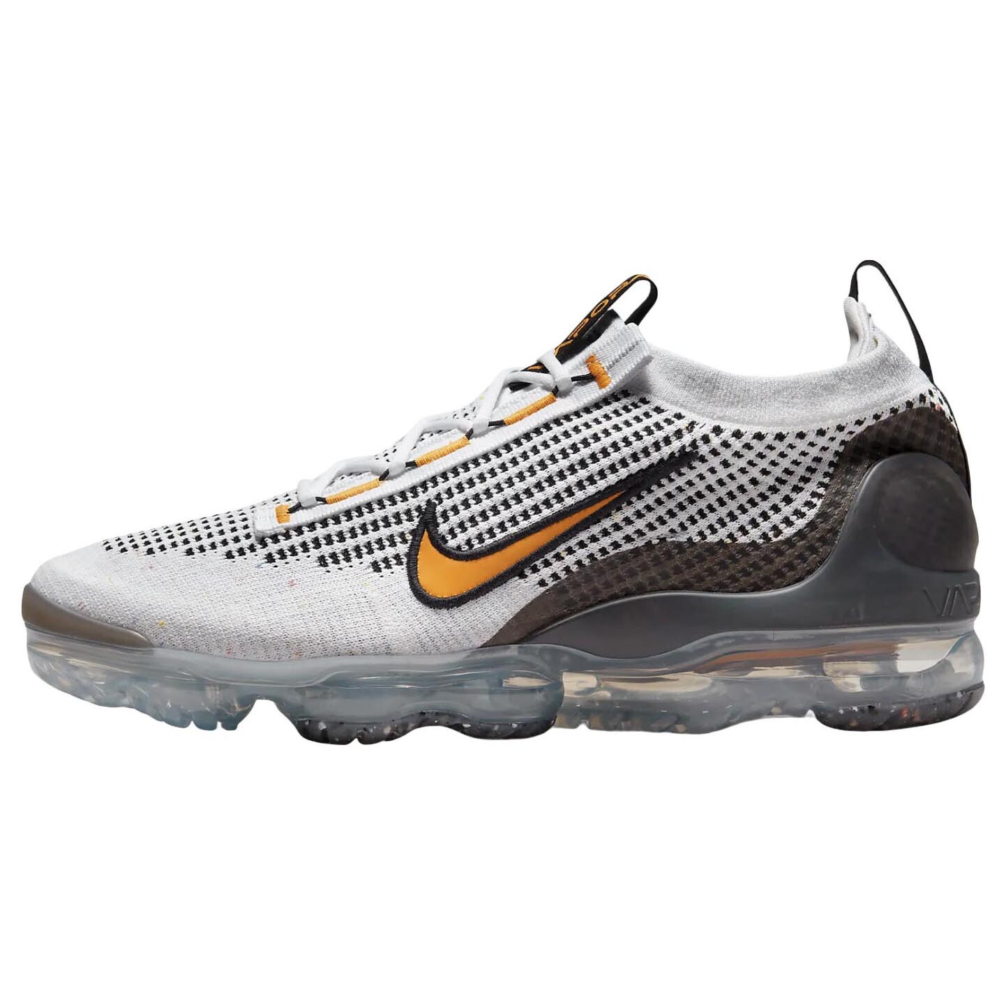 

Кроссовки Nike Air VaporMax 2021 Flyknit, белый/черный/оранжевый