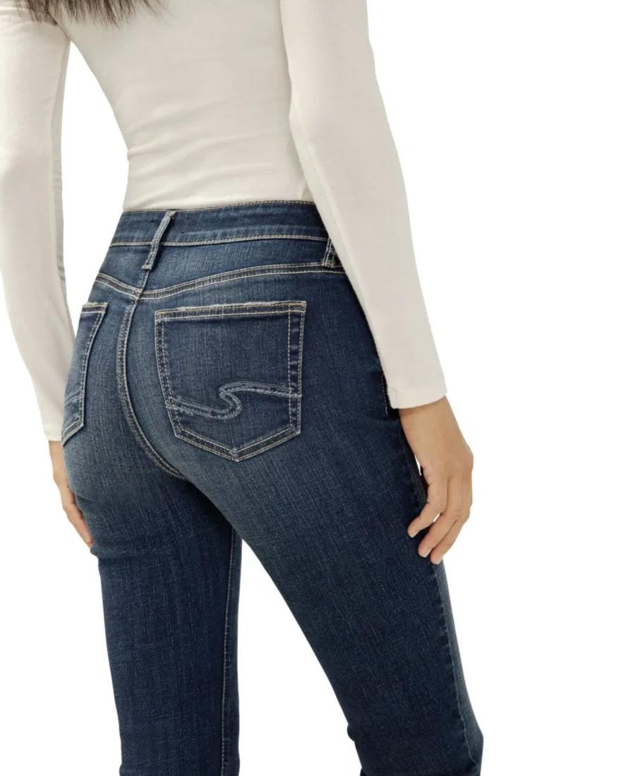 Женские джинсы-скинни Elyse Mid-Rise Cropped Silver Jeans Co., Bonnie — фото 3