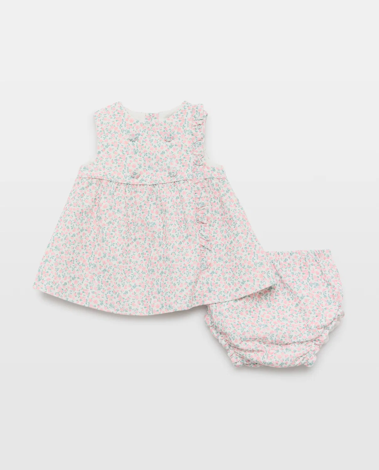 Платья с принтом, 62 см, Pichi Micropana Flor Pequeña Volante Lateral Botones Frontales, Coconut El Corte Inglés, розовый