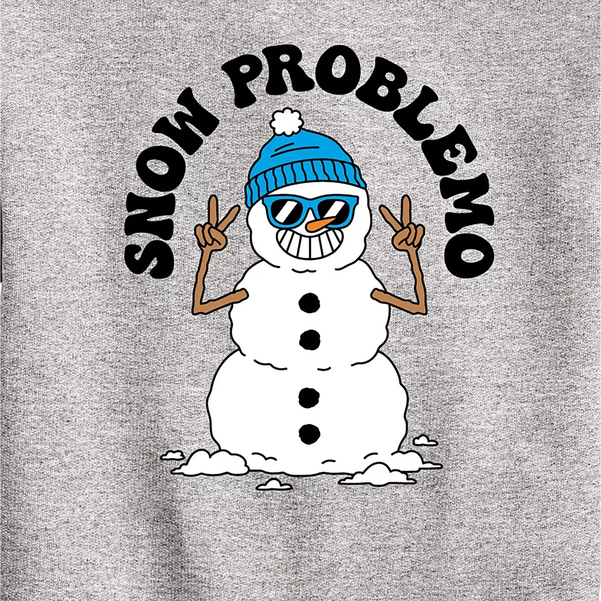 Детское худи с принтом Snowman Snow Problemo Instant Message, Natural — фото 2