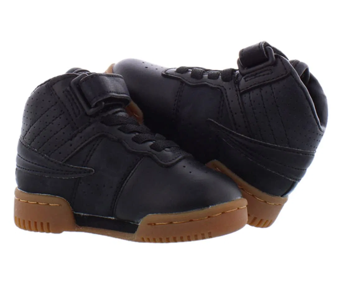 Детские кроссовки для мальчиков с высоким верхом Fila F-13 M Fashion Sneakers, Nero Bianco — фото 4
