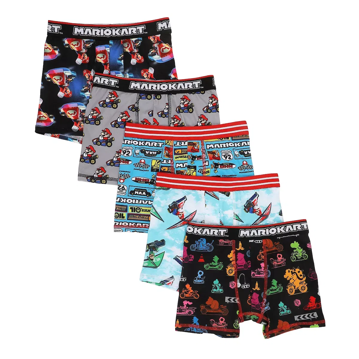 Детские боксеры для мальчиков с принтом Mario Kart All-Over Prints Mario Kart, Mario Kart All-Over Prints